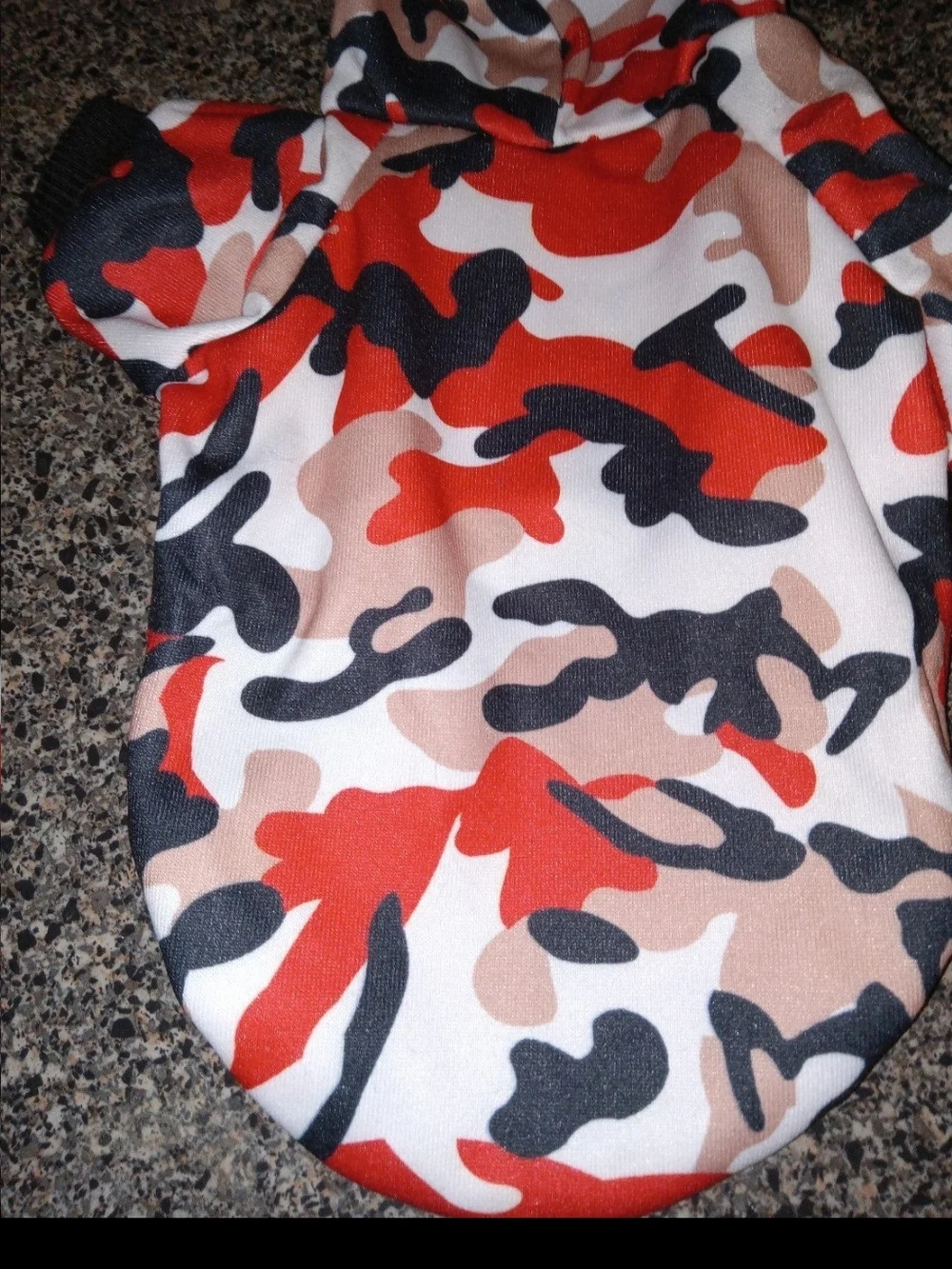 Red & Black Camo Dog Hoodie - Comfortable Hooded Sweatshirt